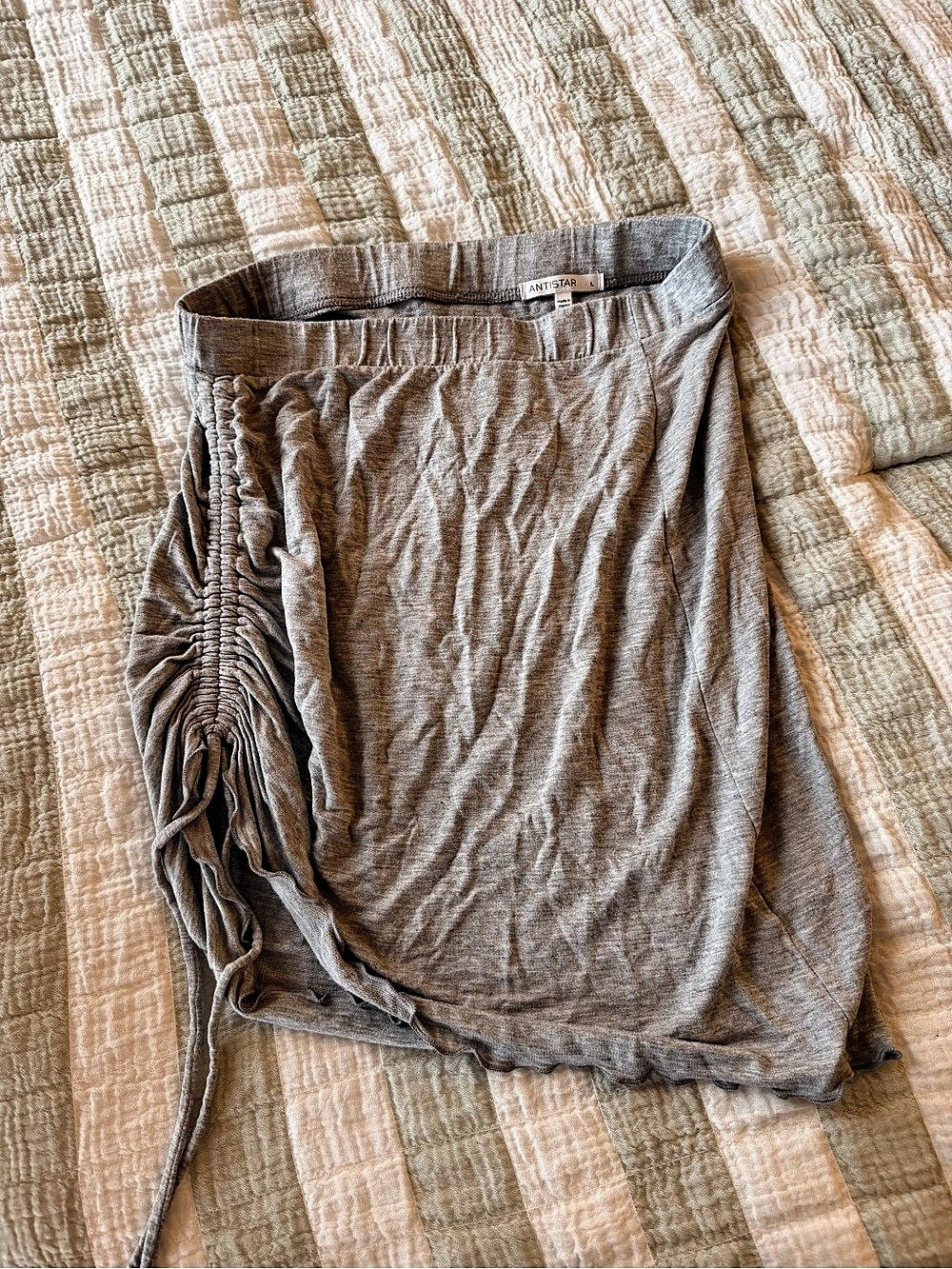 A Ruched Mini Skirt in Brown Size Medium Like New